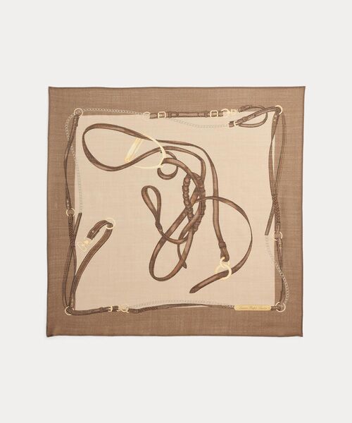 LAUREN RALPH LAUREN / ローレン ラルフ ローレン バンダナ・スカーフ | ベルティングプリント ウールシルク スクエア スカーフ | 詳細1