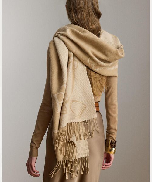 LAUREN RALPH LAUREN / ローレン ラルフ ローレン バンダナ・スカーフ | ベルティングモチーフ & ロゴ ジャカード ラップ スカーフ | 詳細3