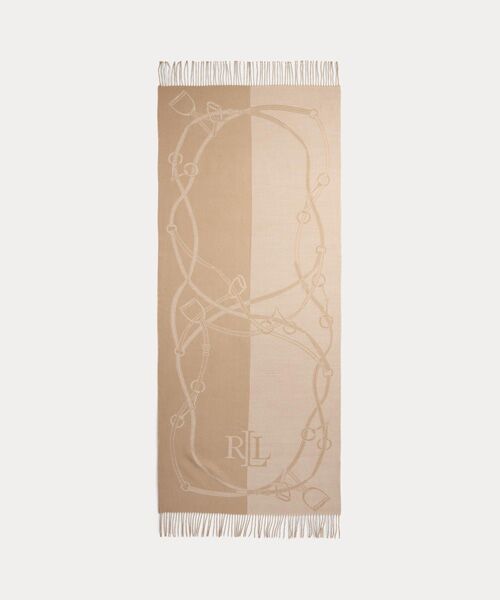 LAUREN RALPH LAUREN / ローレン ラルフ ローレン バンダナ・スカーフ | ベルティングモチーフ & ロゴ ジャカード ラップ スカーフ | 詳細1