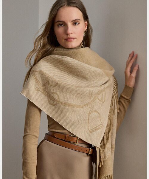 LAUREN RALPH LAUREN / ローレン ラルフ ローレン バンダナ・スカーフ | ベルティングモチーフ & ロゴ ジャカード ラップ スカーフ | 詳細2