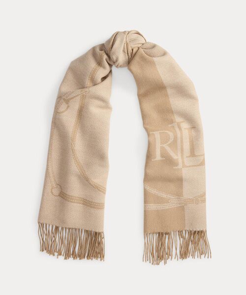 LAUREN RALPH LAUREN/ローレン ラルフ ローレン ベルティングモチーフ&ロゴ ジャカード ラップ スカーフ 260ブラウン ONE LAUREN RALPH LAUREN/ローレン ラルフ ローレン ベルティングモチーフ&ロゴ ジャカード ラップ スカーフ 260ブラウン ONE
