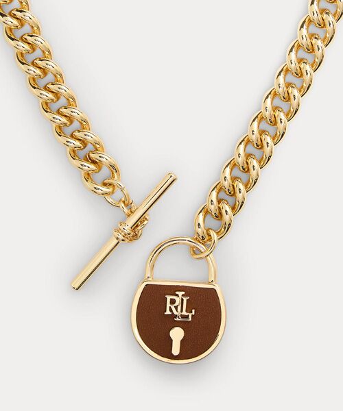 LAUREN RALPH LAUREN / ローレン ラルフ ローレン ネックレス・ペンダント・チョーカー | ゴールドプレーテッド パドロック ペンダント ネックレス | 詳細1