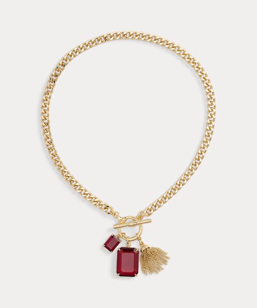LAUREN RALPH LAUREN/ローレン ラルフ ローレン ゴールドプレーテッド ストーン ペンダント ネックレス 710イエロー ONE LAUREN RALPH LAUREN/ローレン ラルフ ローレン ゴールドプレーテッド ストーン ペンダント ネックレス 710イエロー ONE