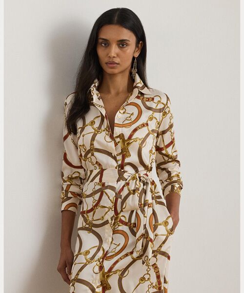 LAUREN RALPH LAUREN / ローレン ラルフ ローレン ロング・マキシ丈ワンピース | ベルティングプリント ツイル シャツドレス | 詳細2