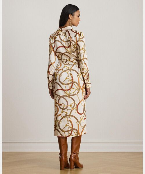 LAUREN RALPH LAUREN / ローレン ラルフ ローレン ロング・マキシ丈ワンピース | ベルティングプリント ツイル シャツドレス | 詳細3