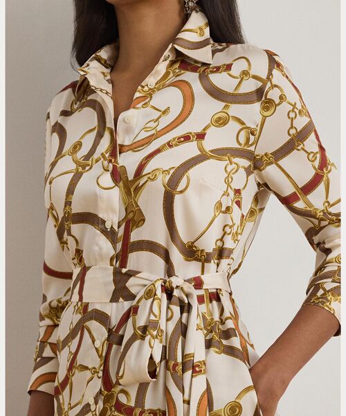 LAUREN RALPH LAUREN / ローレン ラルフ ローレン ロング・マキシ丈ワンピース | ベルティングプリント ツイル シャツドレス | 詳細4