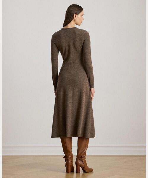 LAUREN RALPH LAUREN / ローレン ラルフ ローレン ロング・マキシ丈ワンピース | ウール クルーネック セーター ドレス | 詳細3