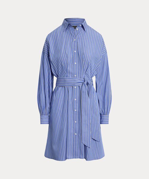 LAUREN RALPH LAUREN / ローレン ラルフ ローレン ミニ丈・ひざ丈ワンピース | ストライプド ベルテッド ブロードクロス シャツドレス | 詳細1