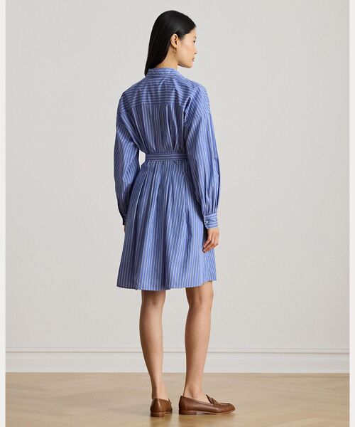 LAUREN RALPH LAUREN / ローレン ラルフ ローレン ミニ丈・ひざ丈ワンピース | ストライプド ベルテッド ブロードクロス シャツドレス | 詳細3