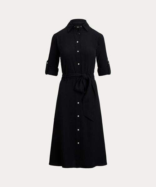 ダブルフェイスド ジョーゼット シャツドレス （ミニ丈・ひざ丈