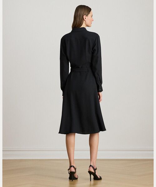 LAUREN RALPH LAUREN / ローレン ラルフ ローレン ミニ丈・ひざ丈ワンピース | ダブルフェイスド ジョーゼット シャツドレス | 詳細3