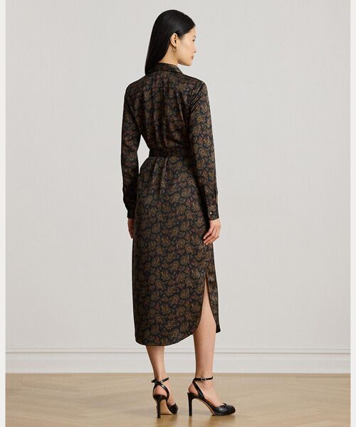 LAUREN RALPH LAUREN / ローレン ラルフ ローレン ミニ丈・ひざ丈ワンピース | ペイズリー シャルムーズ シャツドレス | 詳細3