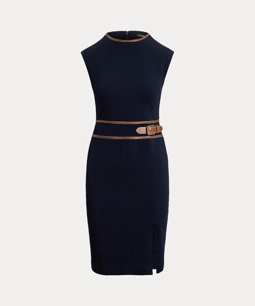LAUREN RALPH LAUREN / ローレン ラルフ ローレン ミニ丈・ひざ丈ワンピース | バックルトリム ヘリンボーン キャップスリーブ ドレス | 詳細1