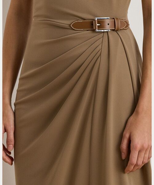 LAUREN RALPH LAUREN / ローレン ラルフ ローレン ミニ丈・ひざ丈ワンピース | バックルトリム ジャージー ボートネック ドレス | 詳細4