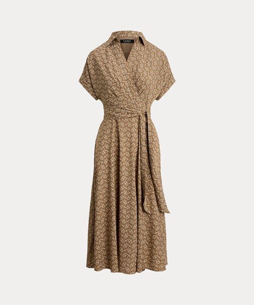 LAUREN RALPH LAUREN / ローレン ラルフ ローレン ミニ丈・ひざ丈ワンピース | ジオプリント ベルテッド クレープ ドレス | 詳細1