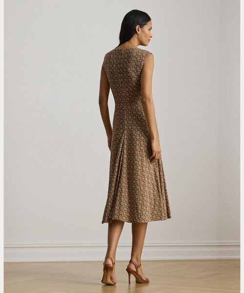 LAUREN RALPH LAUREN / ローレン ラルフ ローレン ミニ丈・ひざ丈ワンピース | ジオプリント ツイストフロント ジャージー ドレス | 詳細3