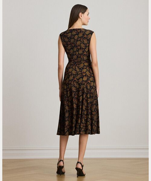 LAUREN RALPH LAUREN / ローレン ラルフ ローレン ミニ丈・ひざ丈ワンピース | ペイズリー ツイストフロント ジャージー ドレス | 詳細3