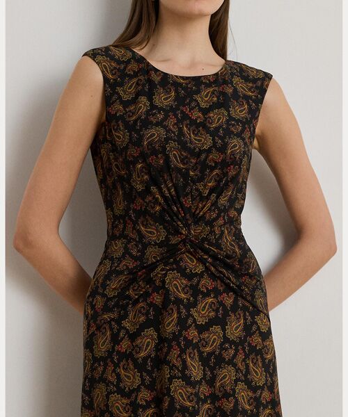 LAUREN RALPH LAUREN / ローレン ラルフ ローレン ミニ丈・ひざ丈ワンピース | ペイズリー ツイストフロント ジャージー ドレス | 詳細4