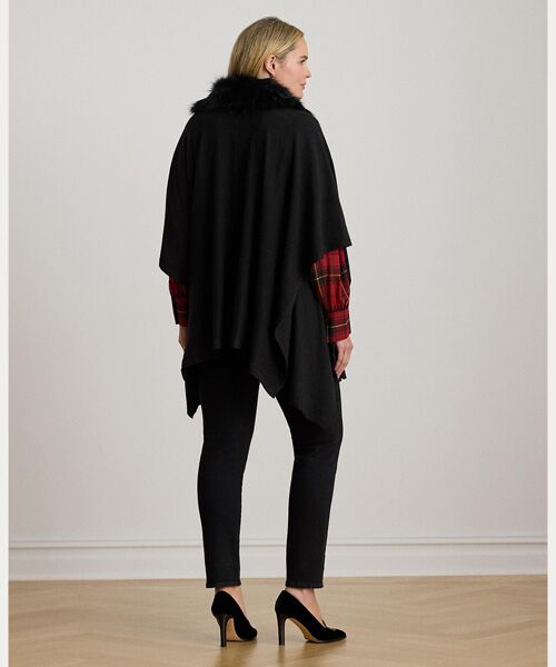 LAUREN RALPH LAUREN / ローレン ラルフ ローレン その他アウター | フェイクファートリム ニット Ruana | 詳細3
