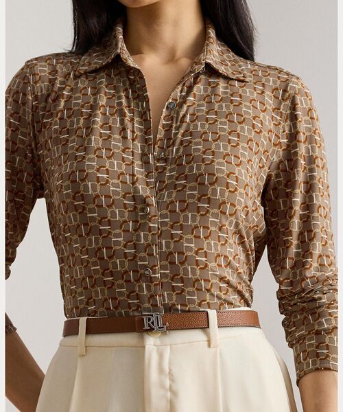 LAUREN RALPH LAUREN / ローレン ラルフ ローレン シャツ・ブラウス | スリム フィット ジオプリント ジャージー シャツ | 詳細4