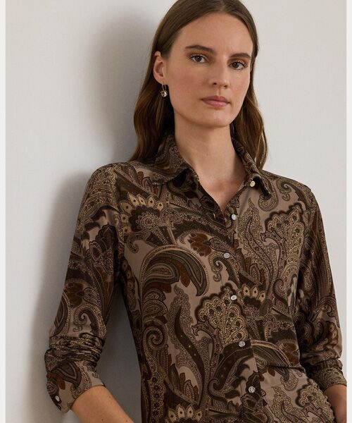 LAUREN RALPH LAUREN / ローレン ラルフ ローレン シャツ・ブラウス | スリムフィット ペイズリー ジャージー シャツ | 詳細4
