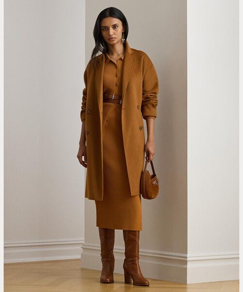 LAUREN RALPH LAUREN/ローレン ラルフ ローレン ダブルブレステッド ウールブレンド コクーン コート 200ブラウン 4