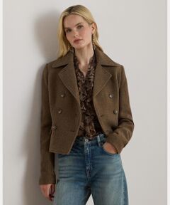 LAUREN RALPH LAUREN / ローレン ラルフ ローレン ステンカラーコート | ダブルブレステッド ヘリンボーン コート