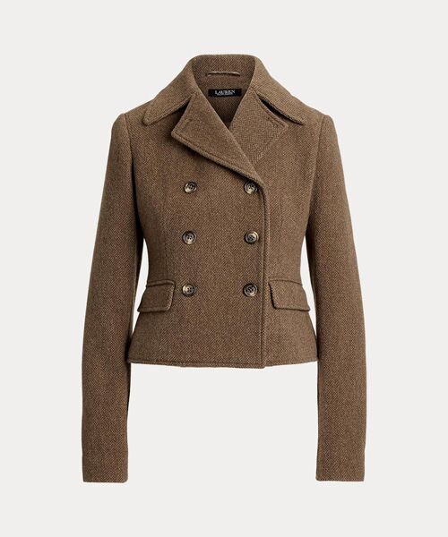 LAUREN RALPH LAUREN / ローレン ラルフ ローレン ステンカラーコート | ダブルブレステッド ヘリンボーン コート | 詳細1