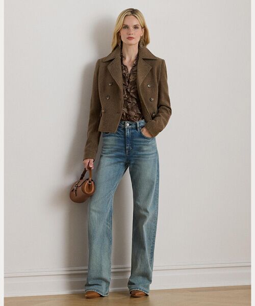 LAUREN RALPH LAUREN / ローレン ラルフ ローレン ステンカラーコート | ダブルブレステッド ヘリンボーン コート | 詳細2