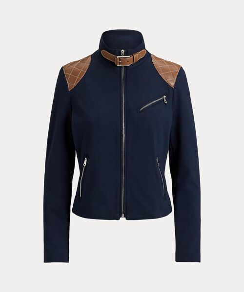 LAUREN RALPH LAUREN / ローレン ラルフ ローレン その他アウター | フェイクレザートリム ポンチ モト ジャケット | 詳細1