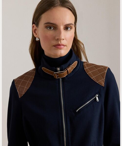 LAUREN RALPH LAUREN / ローレン ラルフ ローレン その他アウター | フェイクレザートリム ポンチ モト ジャケット | 詳細4