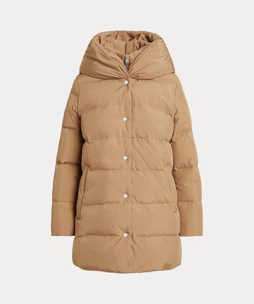 LAUREN RALPH LAUREN/ローレン ラルフ ローレン フーデッド ダウン コート 260ブラウン L