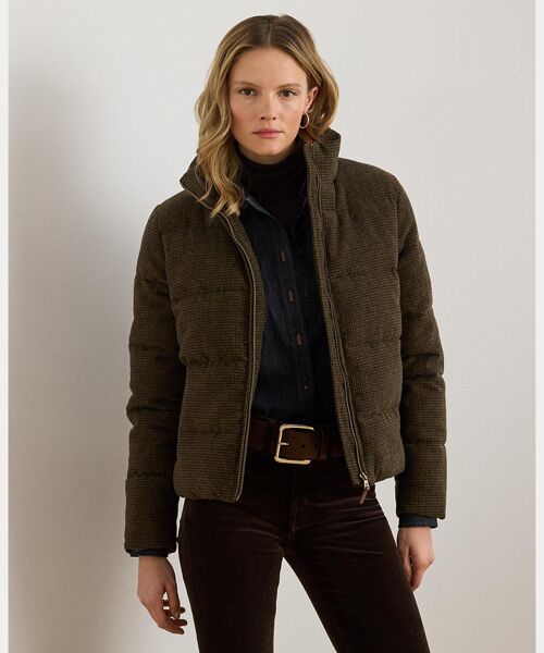 LAUREN RALPH LAUREN/ローレン ラルフ ローレン チェックド キルテッド パッファー ジャケット 200ブラウン XS LAUREN RALPH LAUREN/ローレン ラルフ ローレン チェックド キルテッド パッファー ジャケット 200ブラウン XS