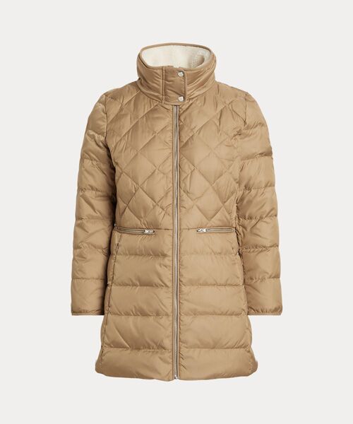 LAUREN RALPH LAUREN / ローレン ラルフ ローレン その他アウター | フェイクシアリングトリム キルテッド ダウン コート(260ブラウン)