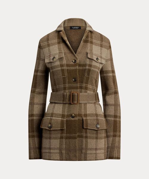 LAUREN RALPH LAUREN / ローレン ラルフ ローレン その他アウター | チェック ベルテッド ダブルニット ブレザー | 詳細1