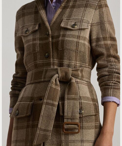 LAUREN RALPH LAUREN / ローレン ラルフ ローレン その他アウター | チェック ベルテッド ダブルニット ブレザー | 詳細4