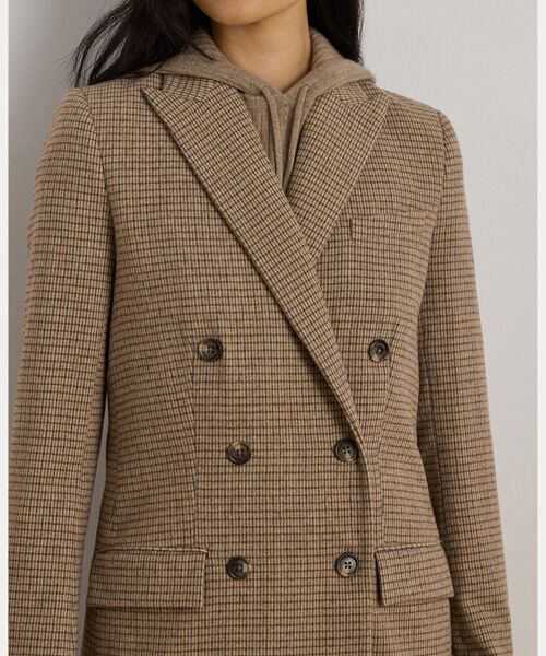 LAUREN RALPH LAUREN / ローレン ラルフ ローレン テーラードジャケット | ダブルブレステッド ウールブレンド ツイル ブレザー | 詳細4