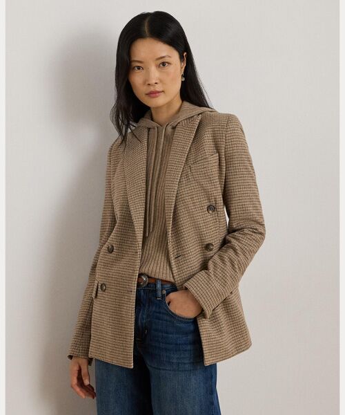 LAUREN RALPH LAUREN/ローレン ラルフ ローレン ダブルブレステッド ウールブレンド ツイル ブレザー 200ブラウン 0