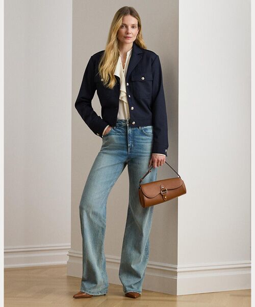 LAUREN RALPH LAUREN / ローレン ラルフ ローレン テーラードジャケット | クロップド ウールブレンド ツイル ジャケット | 詳細2