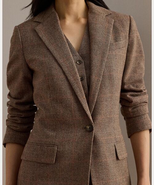 LAUREN RALPH LAUREN / ローレン ラルフ ローレン テーラードジャケット | グレン チェック コットンブレンド ブレザー | 詳細4