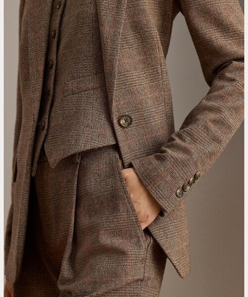 LAUREN RALPH LAUREN / ローレン ラルフ ローレン テーラードジャケット | グレン チェック コットンブレンド ブレザー | 詳細5