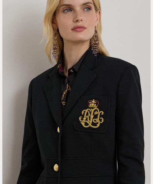 LAUREN RALPH LAUREN / ローレン ラルフ ローレン テーラードジャケット | ブリオン ダブルニット ジャカード ブレザー | 詳細4