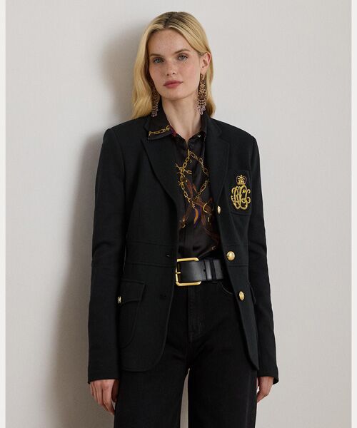 LAUREN RALPH LAUREN/ローレン ラルフ ローレン ブリオン ダブルニット ジャカード ブレザー 001ブラック 6 LAUREN RALPH LAUREN/ローレン ラルフ ローレン ブリオン ダブルニット ジャカード ブレザー 001ブラック 6