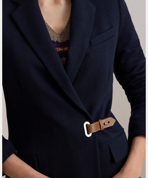 LAUREN RALPH LAUREN / ローレン ラルフ ローレン テーラードジャケット | バックルトリム ヘリンボーン ジャカード ブレザー | 詳細4