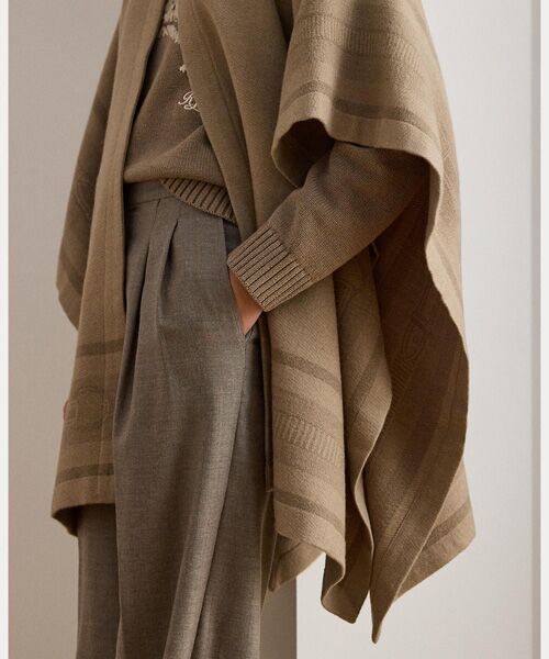 LAUREN RALPH LAUREN / ローレン ラルフ ローレン その他アウター | バックルトリム ベルティングモチーフ ジャカード Ruana | 詳細4