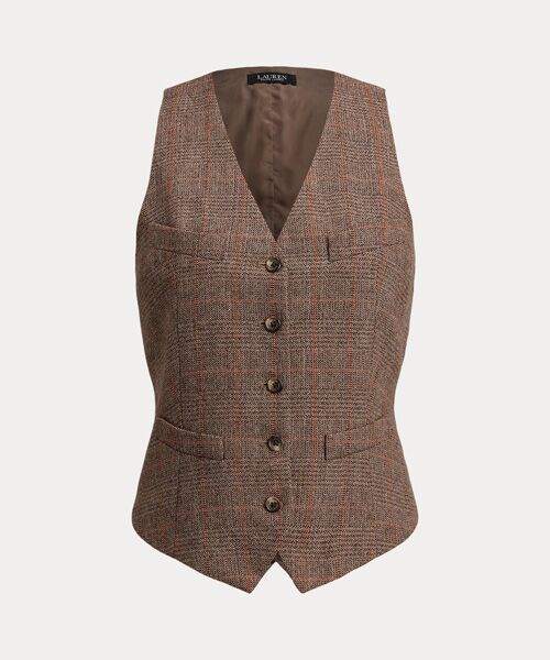 LAUREN RALPH LAUREN / ローレン ラルフ ローレン ベスト | グレン チェック ウールブレンド ベスト | 詳細1
