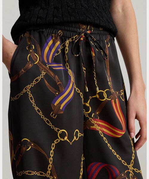 LAUREN RALPH LAUREN / ローレン ラルフ ローレン その他パンツ | ベルティングプリント シャルムーズ ワイドレッグ パンツ | 詳細4