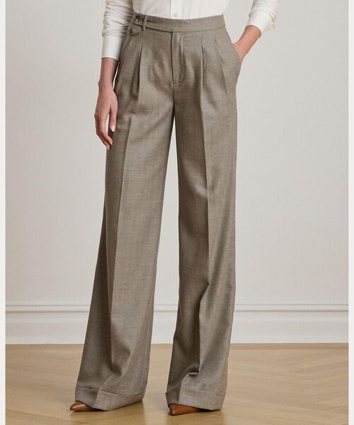 LAUREN RALPH LAUREN / ローレン ラルフ ローレン その他パンツ | プリーテッド ウール ヘリンボーン ワイドレッグ パンツ | 詳細2