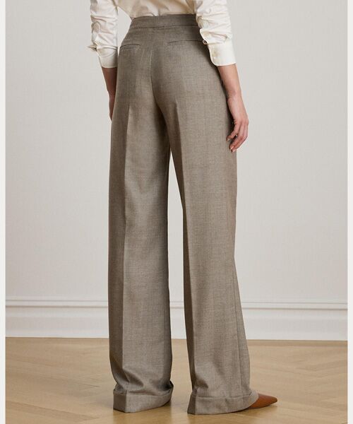 LAUREN RALPH LAUREN / ローレン ラルフ ローレン その他パンツ | プリーテッド ウール ヘリンボーン ワイドレッグ パンツ | 詳細3