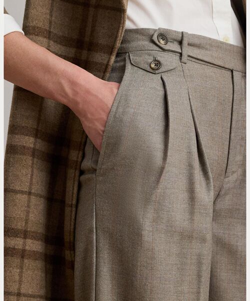 LAUREN RALPH LAUREN / ローレン ラルフ ローレン その他パンツ | プリーテッド ウール ヘリンボーン ワイドレッグ パンツ | 詳細4